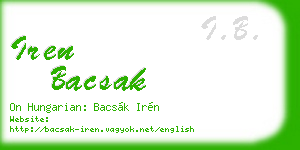 iren bacsak business card
