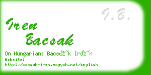 iren bacsak business card